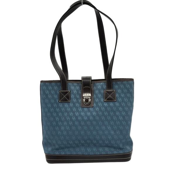 Dooney & Bourke Handbags - Dooney & Bourke Blue Jacquard Monogram Tote
Shoulder Bag EUC